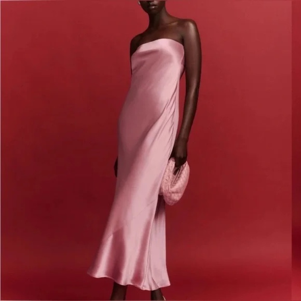 Reformation Joana Silk Strapless Dress